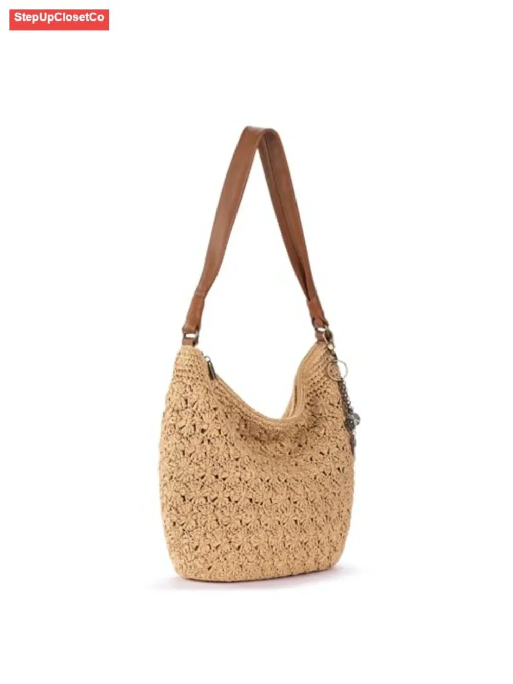 Hand Crochet Hobo Bag with Zipper Pocket - Spacious Women's Purse for Everyday